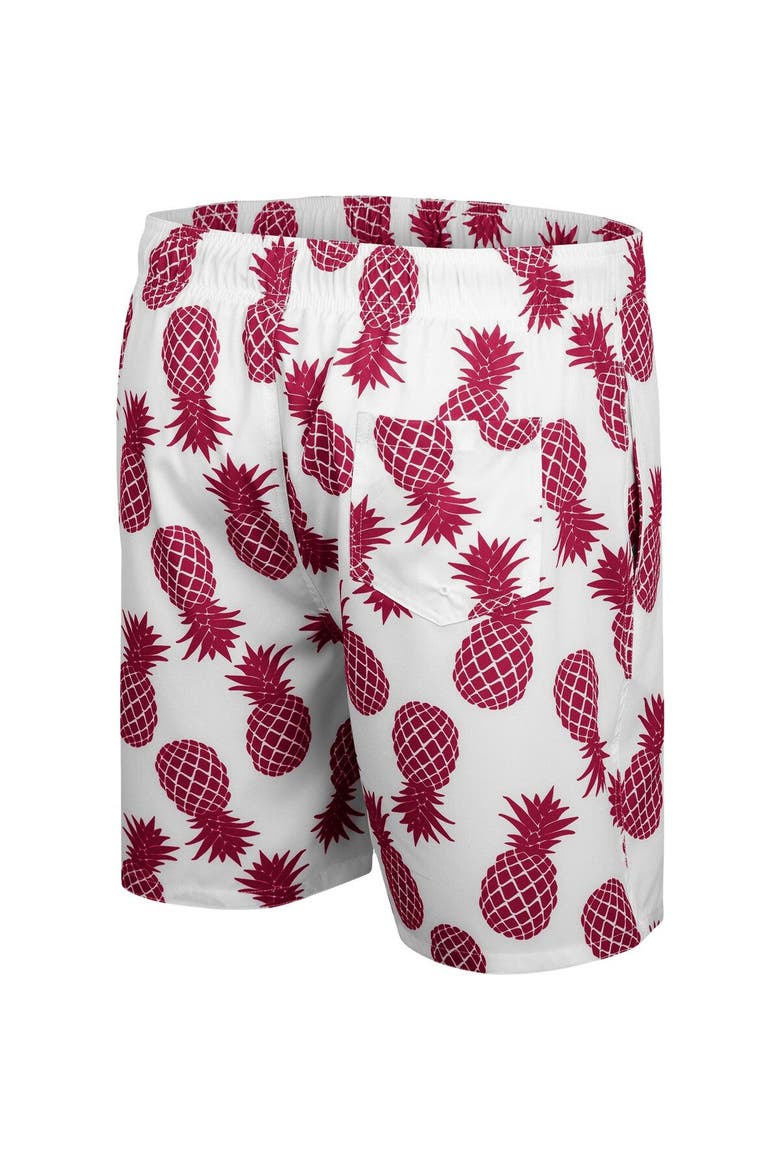 Men's Colosseum White/Maroon Virginia Tech Hokies Pineapple Swim Shorts, Alternate, color, White