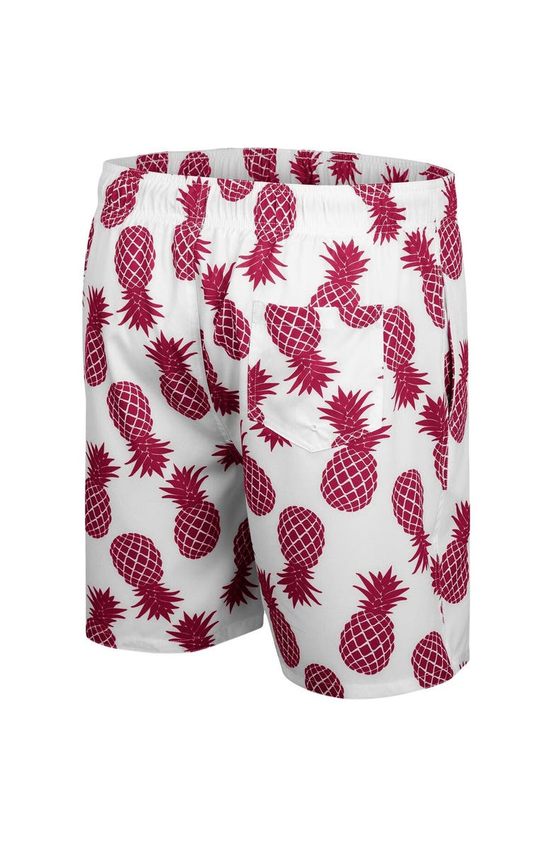 COLOSSEUM Men's Colosseum White/Maroon Virginia Tech Hokies Pineapple Swim Shorts, Alternate, color, White