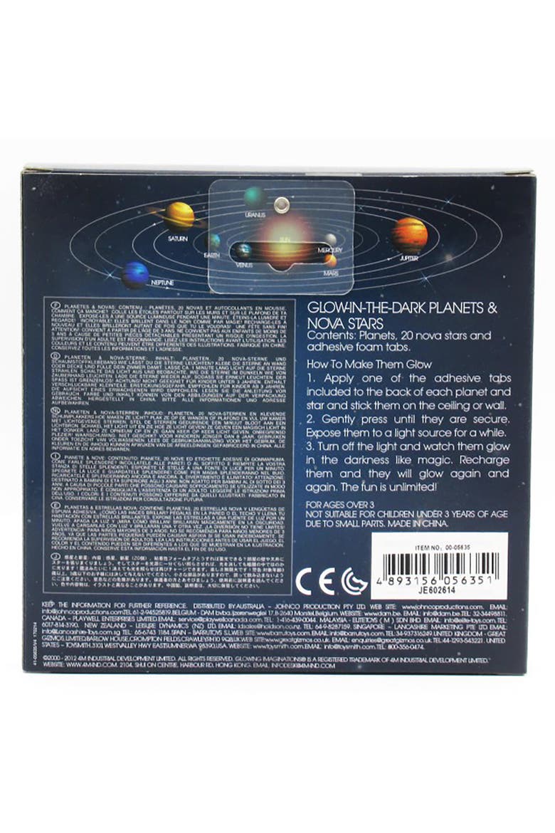 Glow Planets & Nova Stars 20 Glow in Dark Stick Ons, Alternate, color, Multicolored