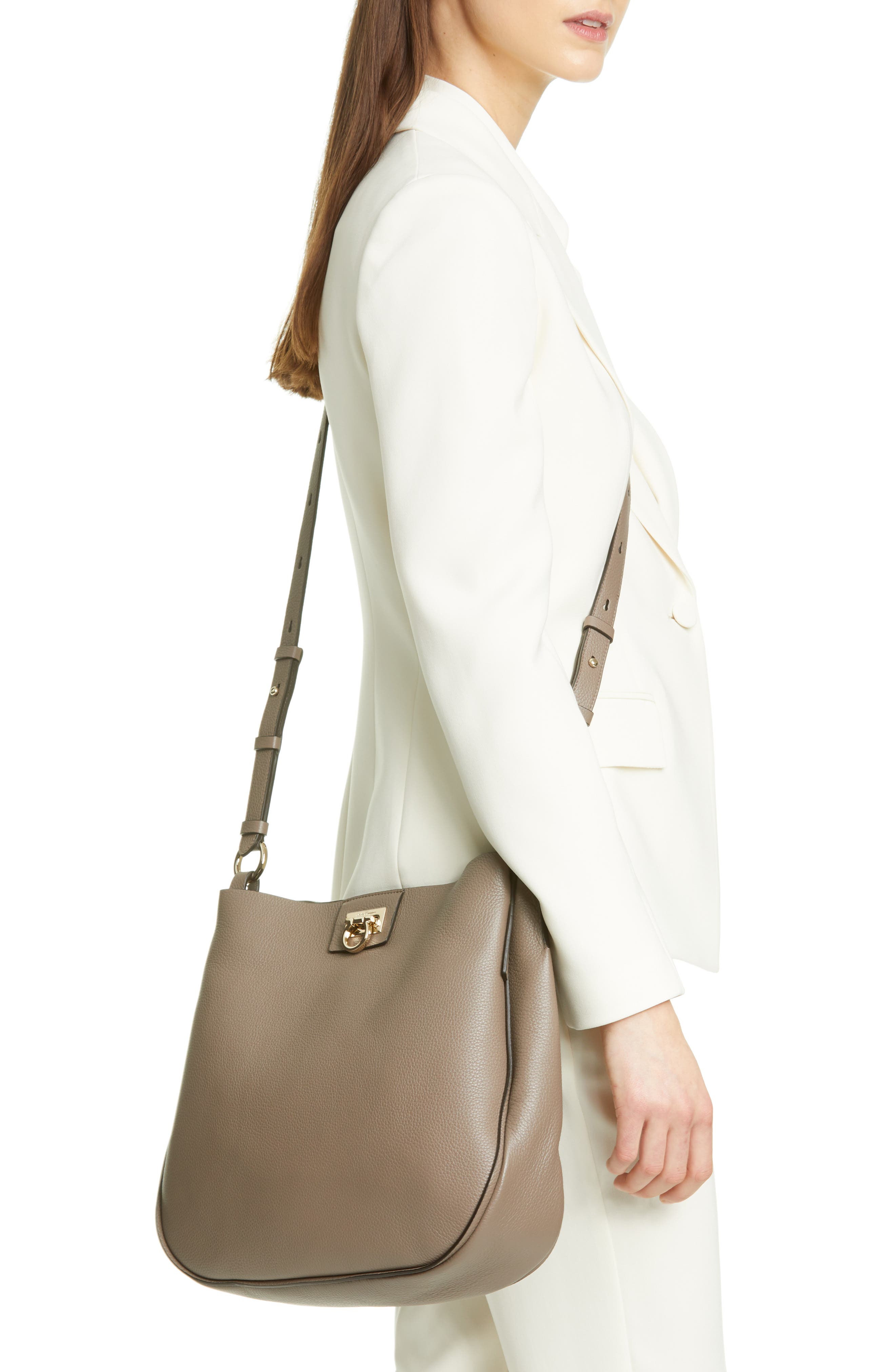 Salvatore Ferragamo Medium Hobo, Alternate, color, CARAWAYSEED
