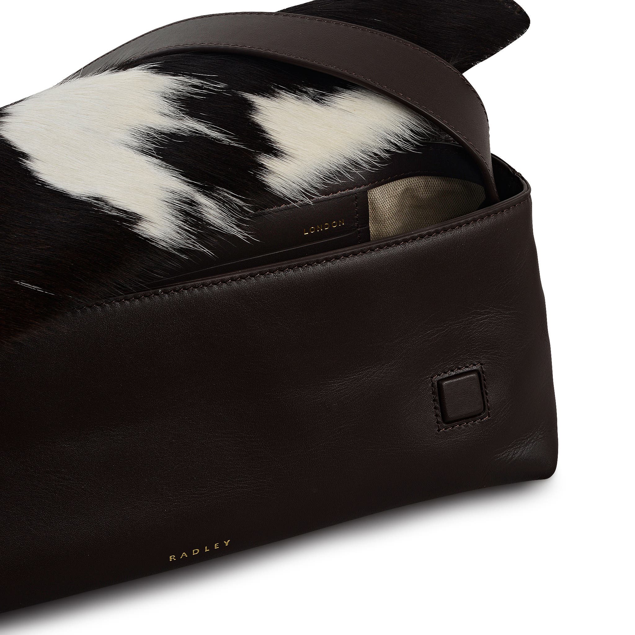 Radley The Annabel - Cow Hide Medium Flapover Shoulder Bag, Alternate, color, Dark Oak