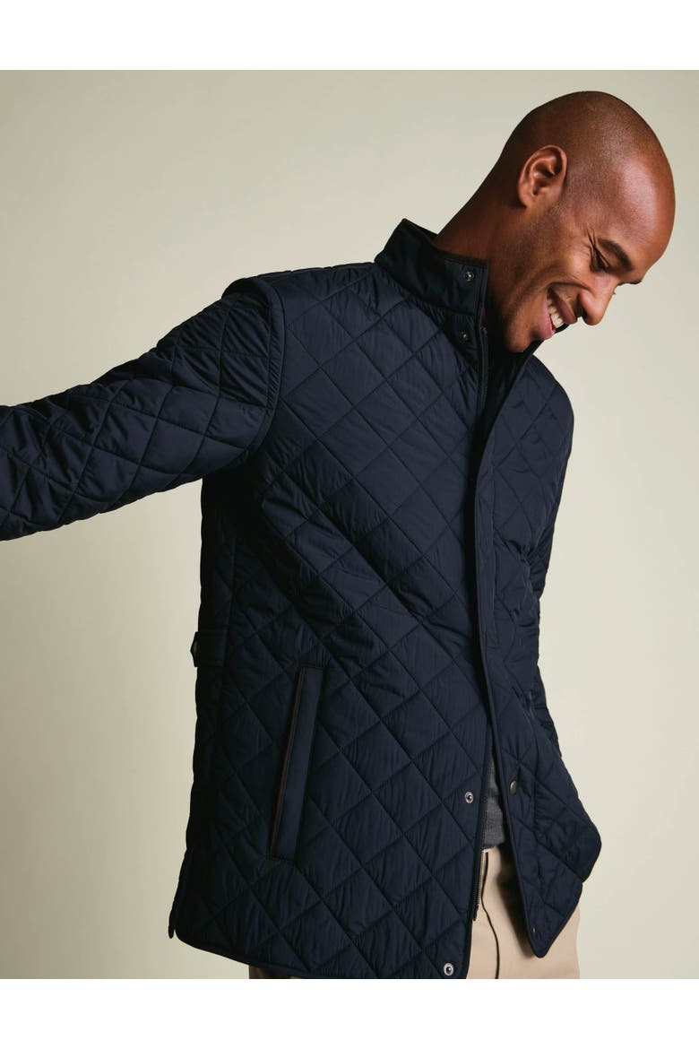 Diamond Quilted Jacket, Main, color, Navy