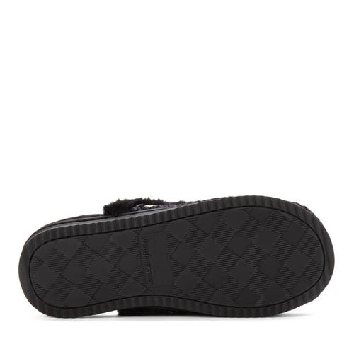 Dearfoams Paris Chenille Shaped Tab Scuff Slipper In Black