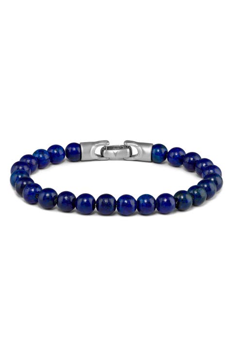 Men's Lapis Beaded Bracelet