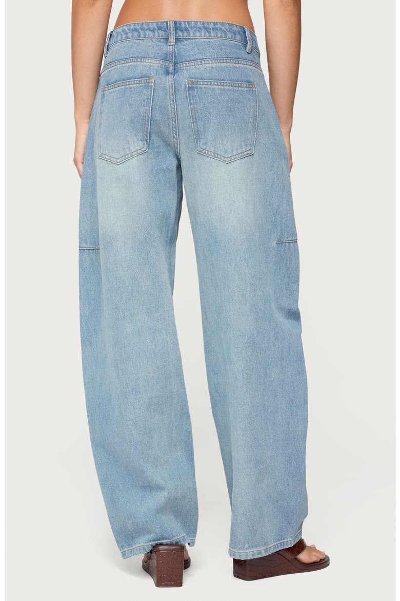 Korie Barrel Leg Low Rise Jeans, Alternate, color, BLUE