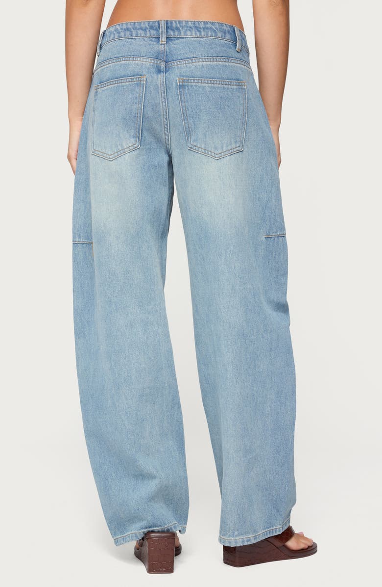 EDIKTED Korie Barrel Leg Low Rise Jeans, Alternate, color, Blue