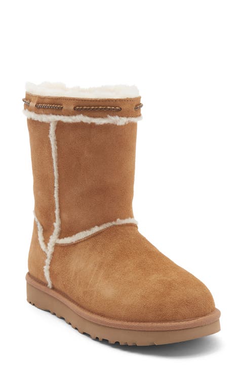 Classic Short Shearling Braid Trim Boot (Women)