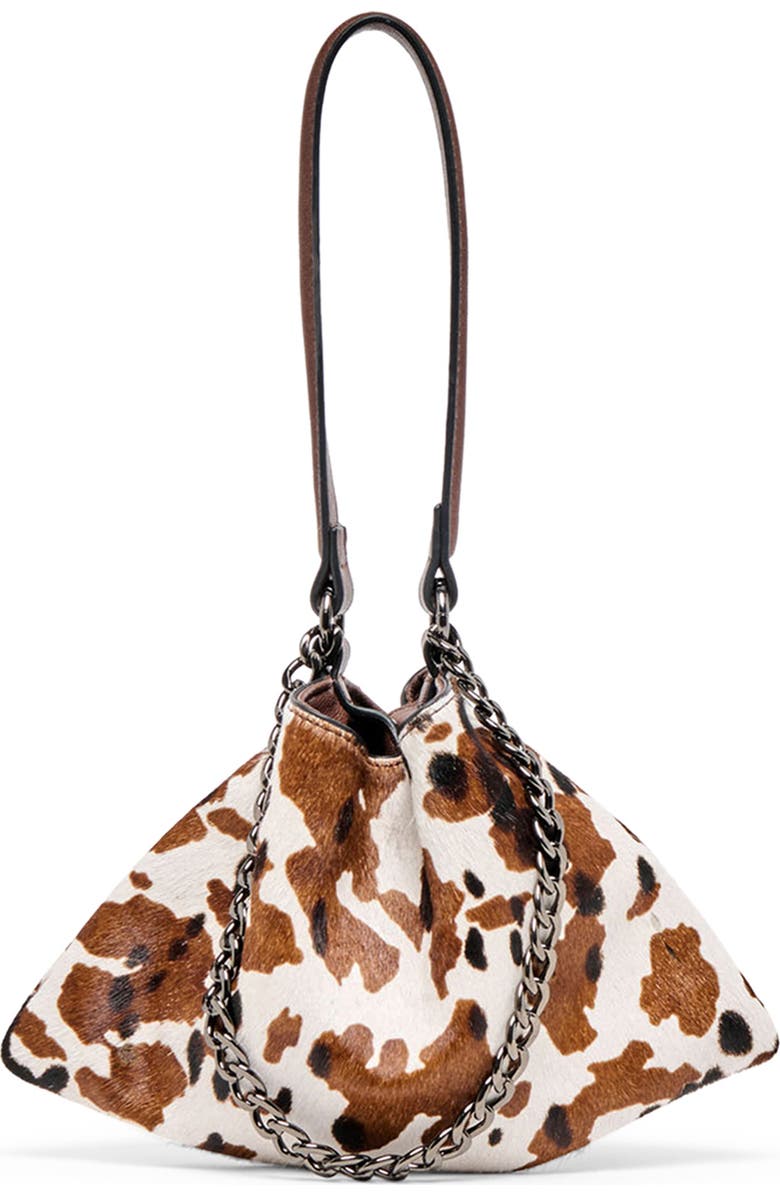 Dolce Vita Jagger Animal Print Genuine Calf Hair Shoulder Bag, Main, color, Cocoa