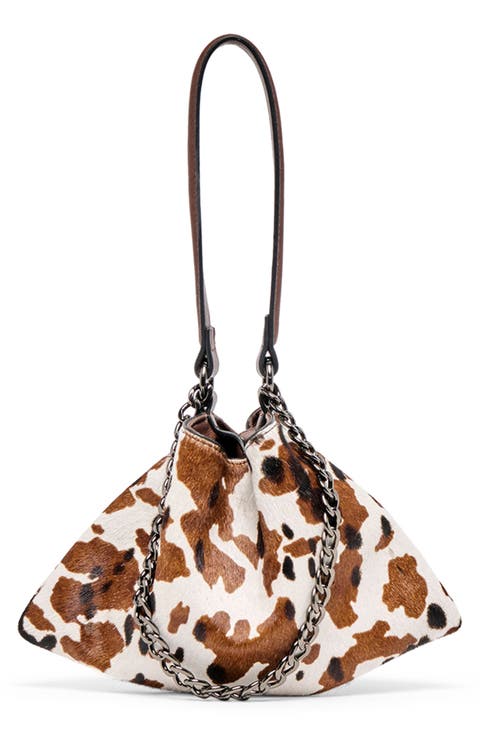Jagger Animal Print Genuine Calf Hair Shoulder Bag