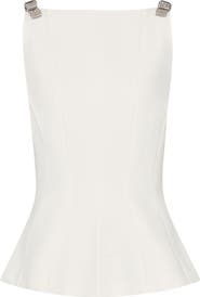 Milly Ruby Crystal Bow Sleeveless Peplum Top