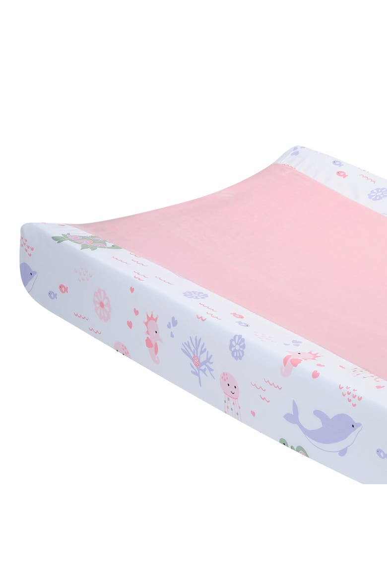 Sea Dreams Changing Pad Cover, Alternate, color, Pink