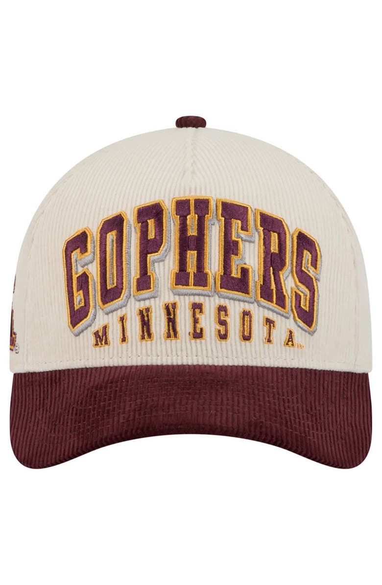 New Era Men's New Era Maroon/Cream Minnesota Golden Gophers Arch Two-Tone Corduroy 9FORTY A-Frame Adjustable Hat, Alternate, color, Maroon