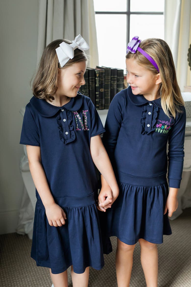 Hattie Girls' Dress, Alternate, color, Navy