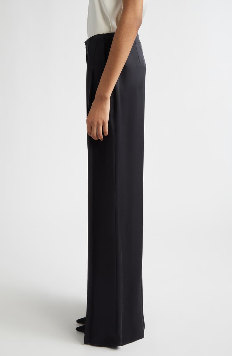 Ramy Brook Yvette Satin Wide Leg Pants, Alternate, color, Black