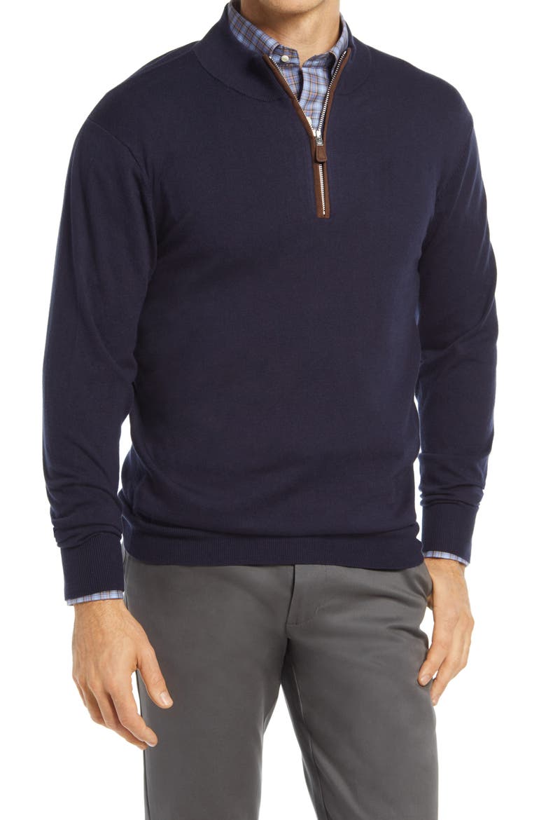 Sonoma Quarter Zip Pullover, Main, color, NAVY