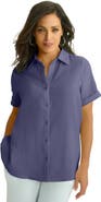 Jessica London Cotton Gauze Camp Shirt