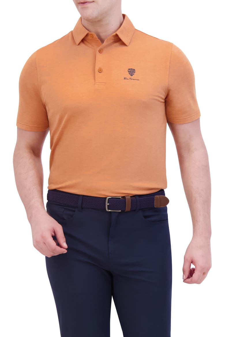 Sports Fit Tech Jersey Polo, Main, color, AMBER
