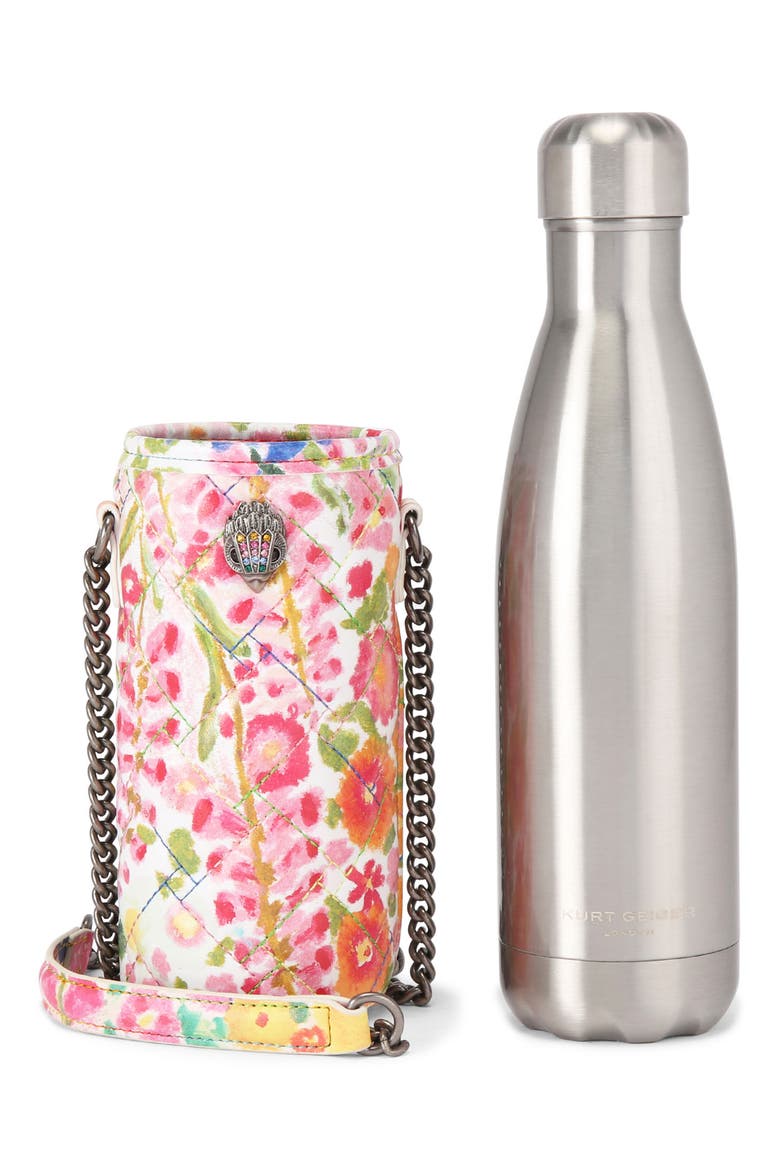 Floral Couture Water Bottle & Jacket, Alternate, color, PINK MULTI/ SILVER