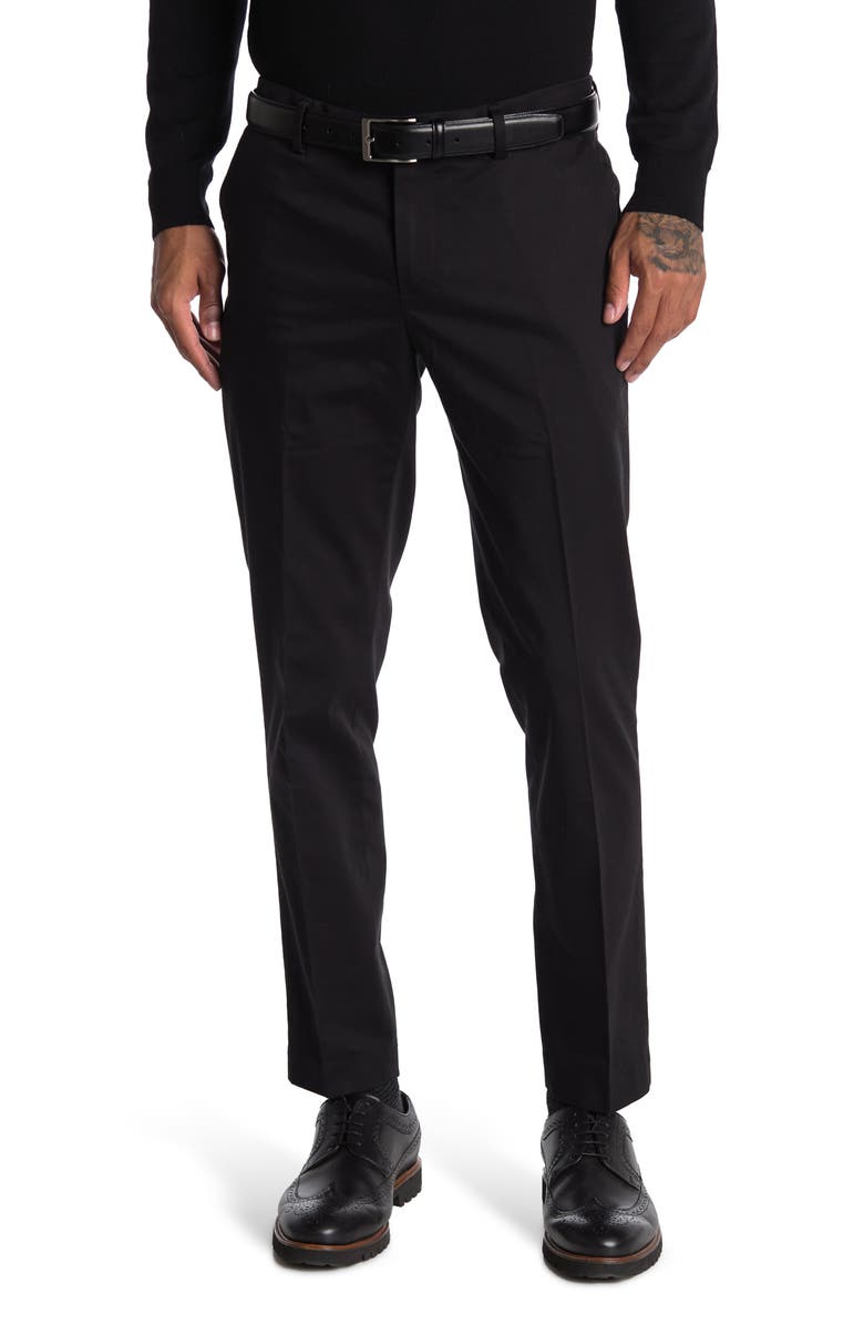 Brooks Brothers Soho Tapered Leg Trousers, Main, color, Black