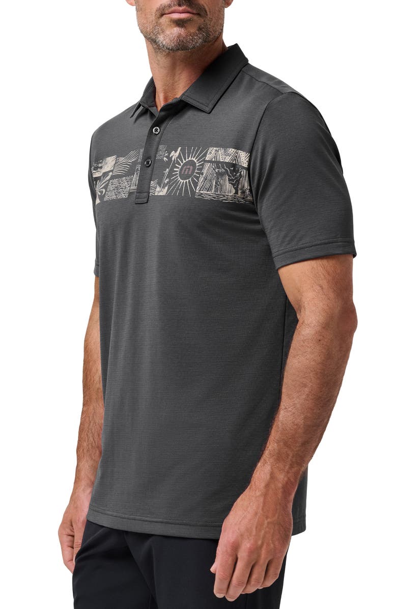 TravisMathew <p>Tropical Stripe Polo</p>, Alternate, color, Ebony