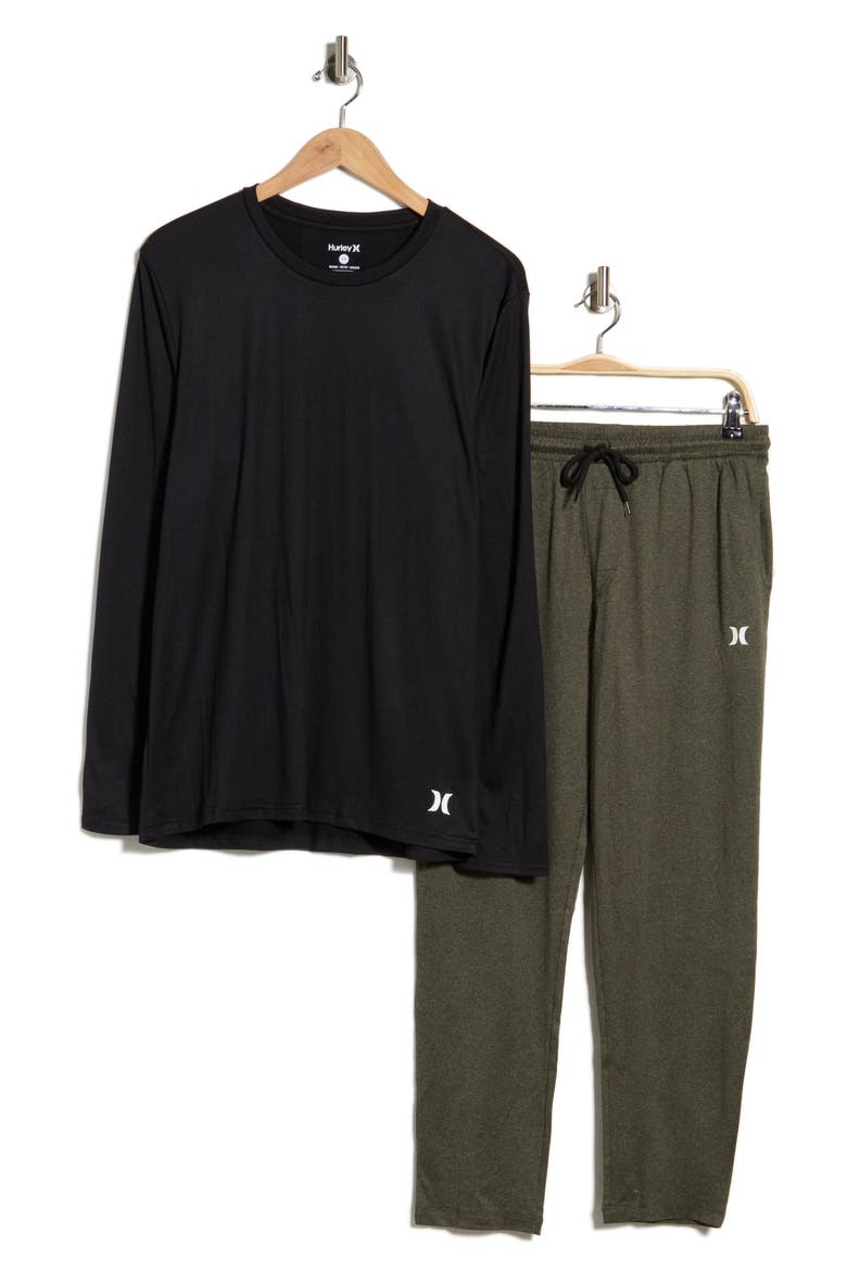 2-Piece Ultra Soft Pajamas, Main, color, BLACK/ GREEN
