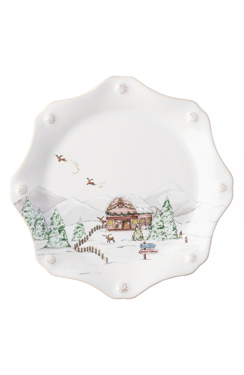 Juliska Berry & Thread North Pole Set of 4 Scalloped Dessert/Salad Plates, Alternate, color, 