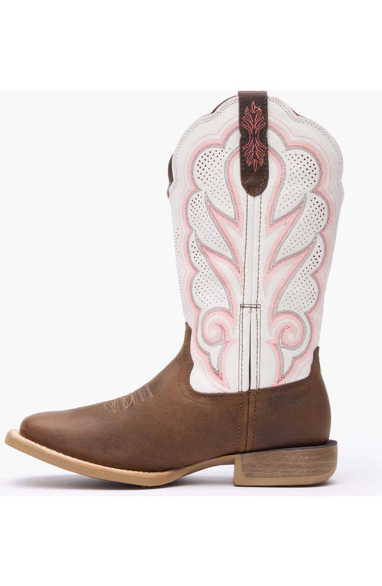 DURANGO Women's White Ventilated Western Boot, Alternate, color, Trail Brown And White