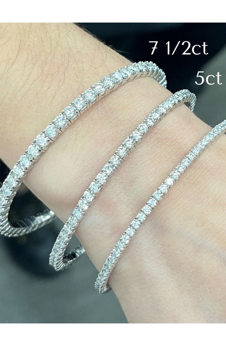 Bliss Diamond 3Ct Round Diamond Flexible Oval Bangle Women's Bracelet 14k Gold Lab Grown, Alternate, color, 14K White Gold