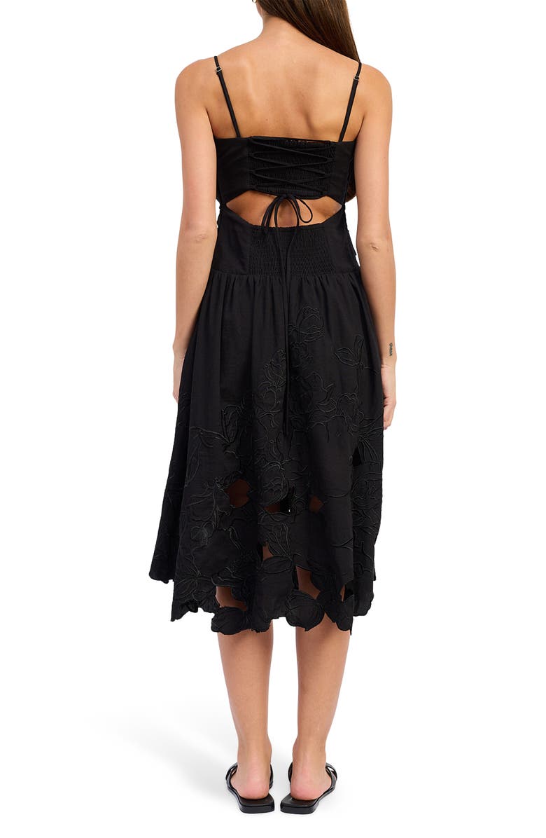 En Saison Mabel Embroidered Midi Dress, Alternate, color, Black
