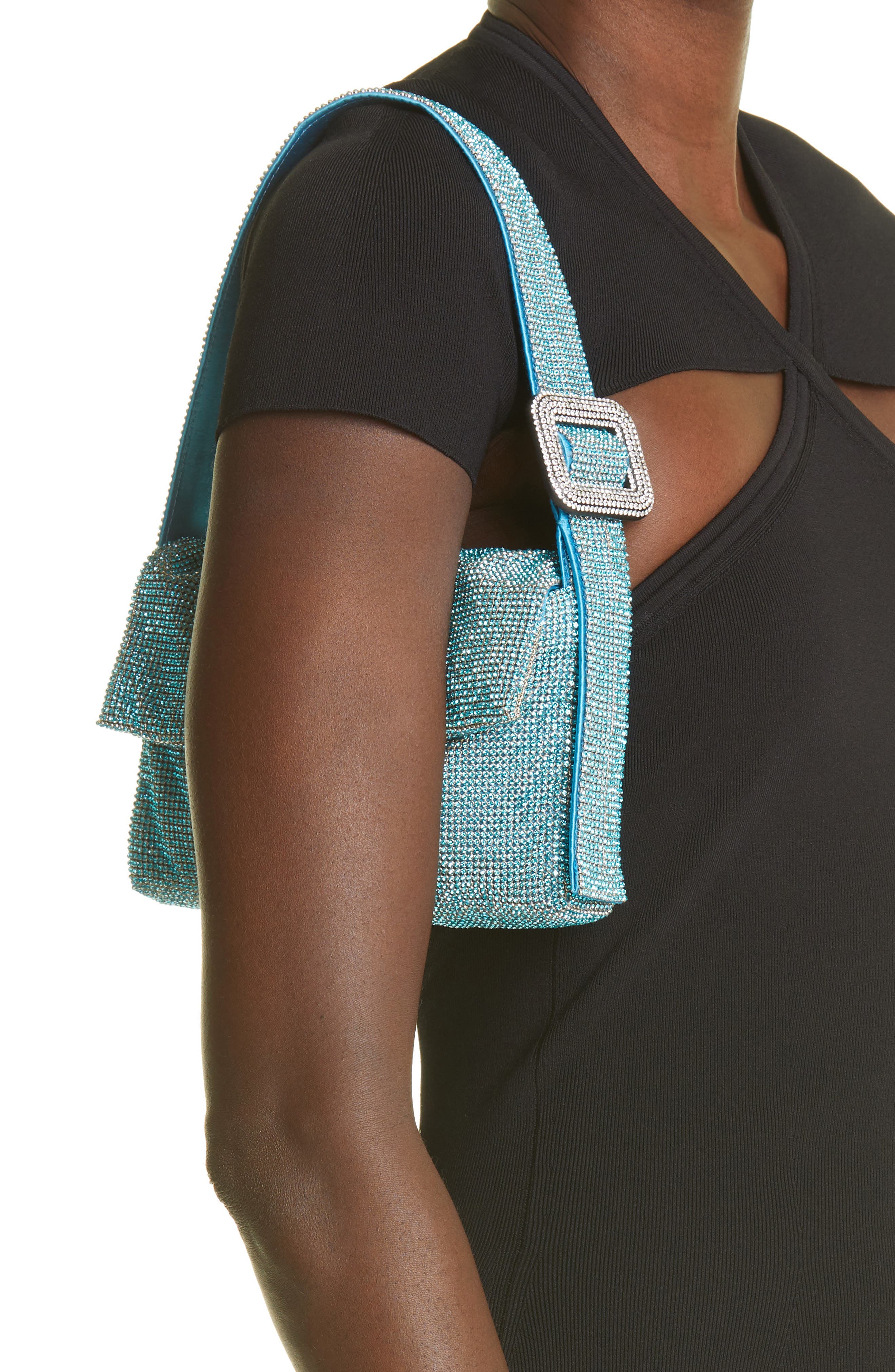 Benedetta Bruzziches Vitty Mignon Crystal Mesh Shoulder Bag, Alternate, color, 