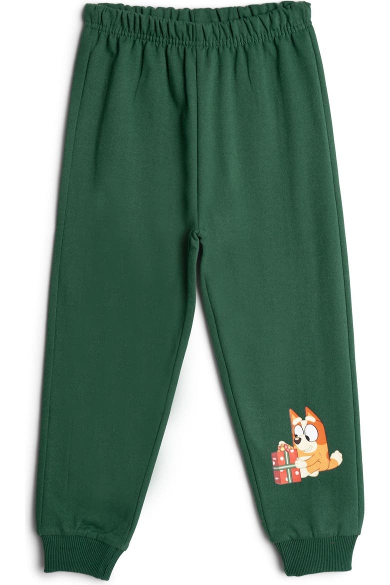 2-Piece Fleece Sweatshirt and Pants Set, Alternate, color, Dark Green Bluey
