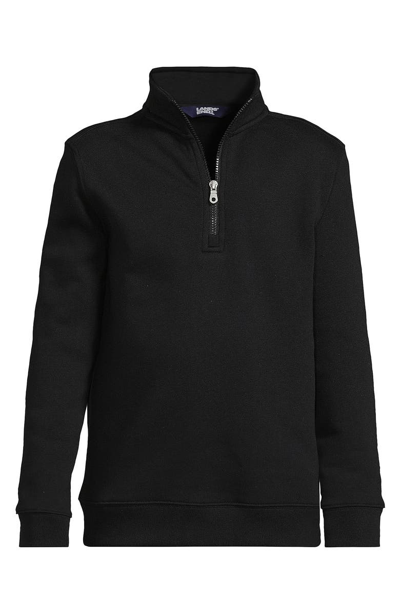Lands' End Kids Quarter Zip Sweatshirt, Alternate, color, Black