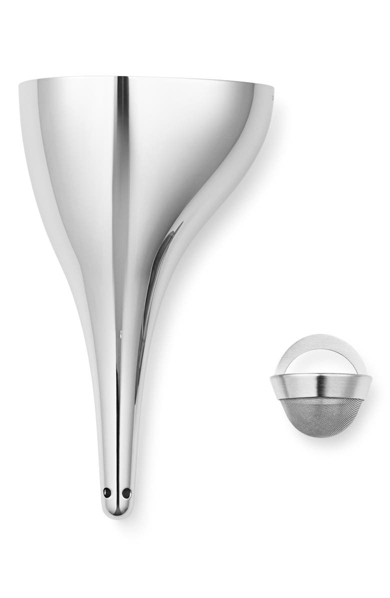 Georg Jensen Sky Wine Aerating Funnel, Alternate, color, Silver