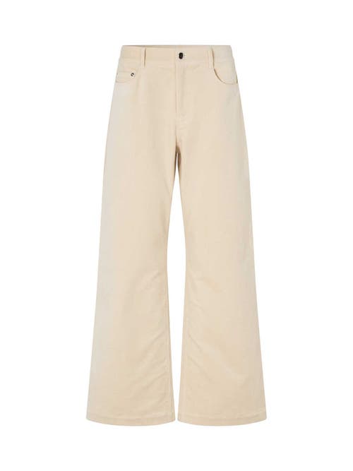 Masai Copenhagen Wide Leg Velvet Pants In Neutral