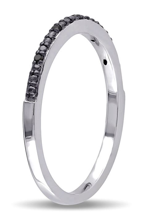Sterling Silver Black Diamond Band Ring - 0.03ct.