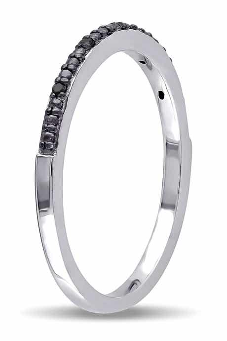 Sterling Silver Black Diamond Band Ring - 0.03ct.