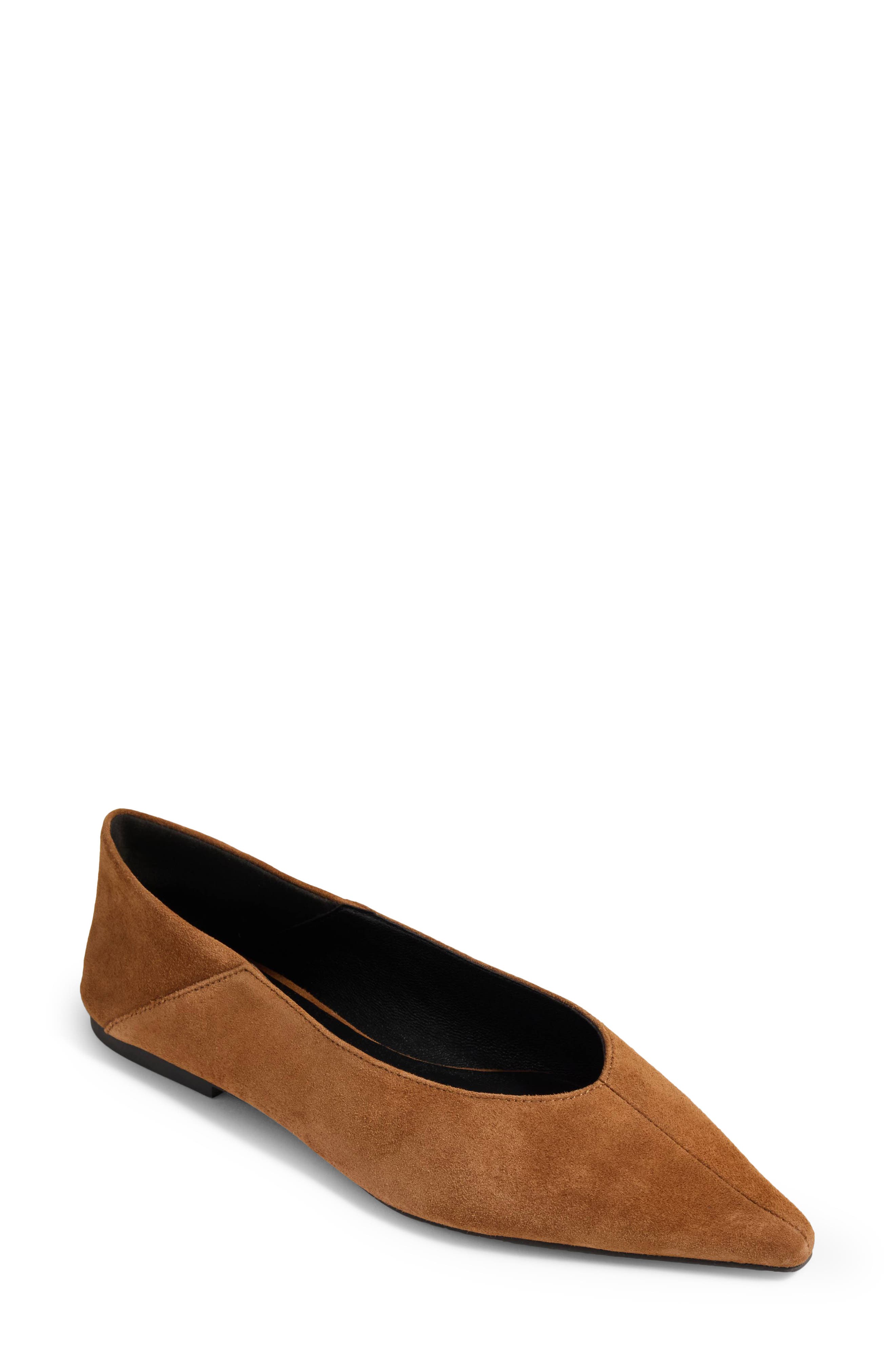 Bowery Pointed Toe Flat, Main, color, WHISKEY