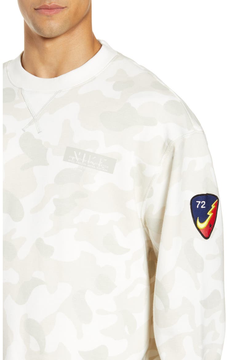 Sportswear Camo Crewneck Sweatshirt, Alternate, color, SAIL/ SUMMIT WHITE/ LIGHT BONE