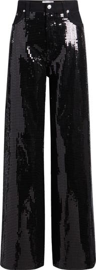 Sam Edelman Bianka Sequin High Waist Wide Leg Jeans | Nordstrom