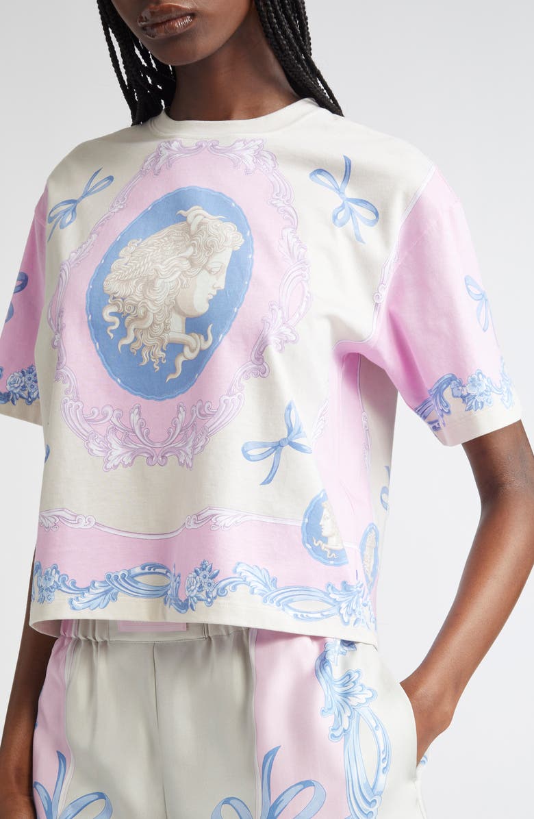 Versace Medusa Cameo Crop Graphic T-Shirt, Alternate, color, 