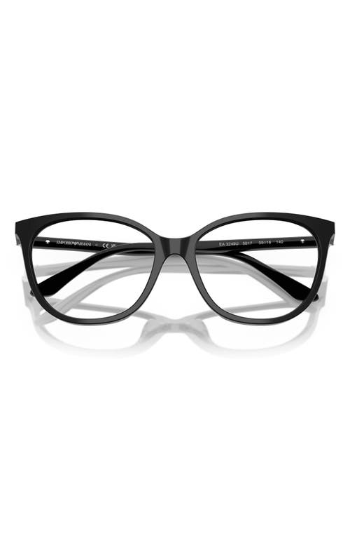 Emporio Armani 53mm Cat Eye Optical Glasses In Black