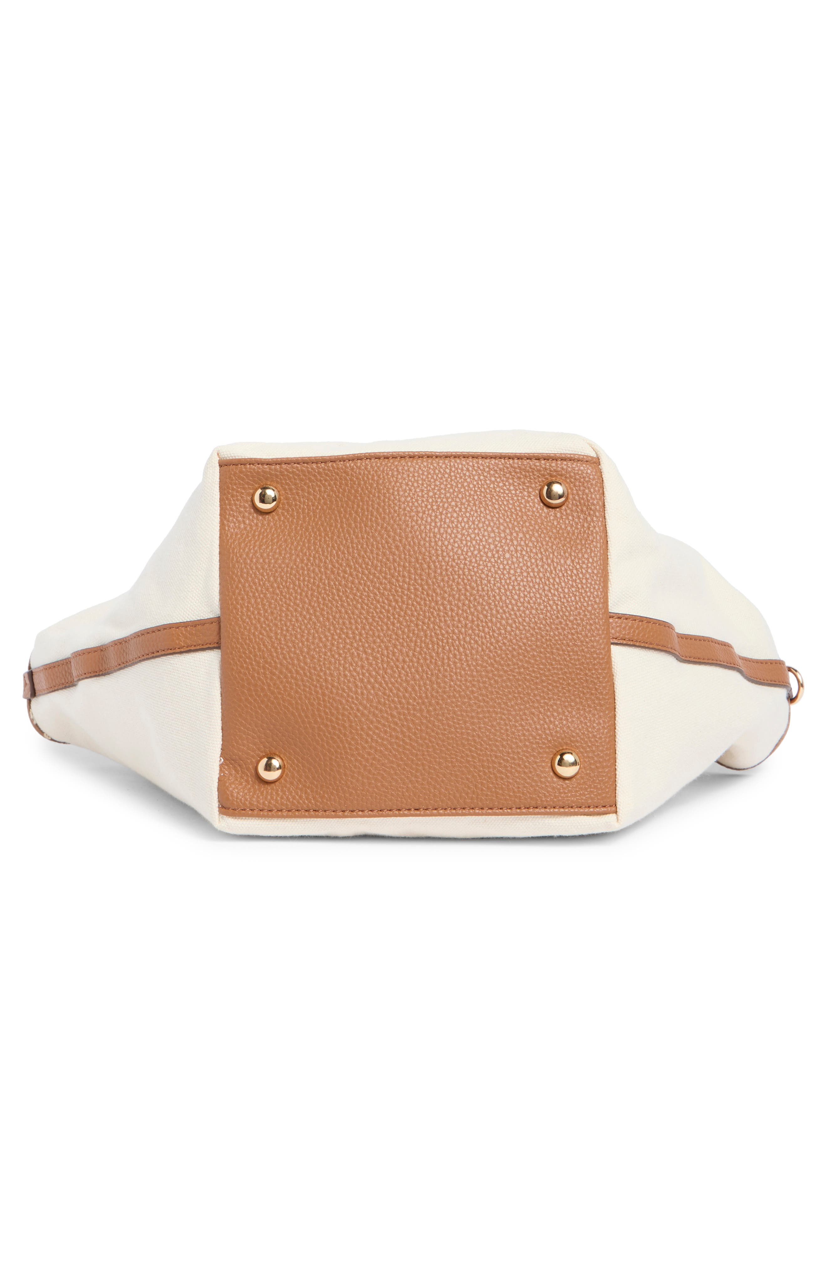 Nanette Lepore Canvas Scoop Satchel, Alternate, color, Unbleached -Hazelnut