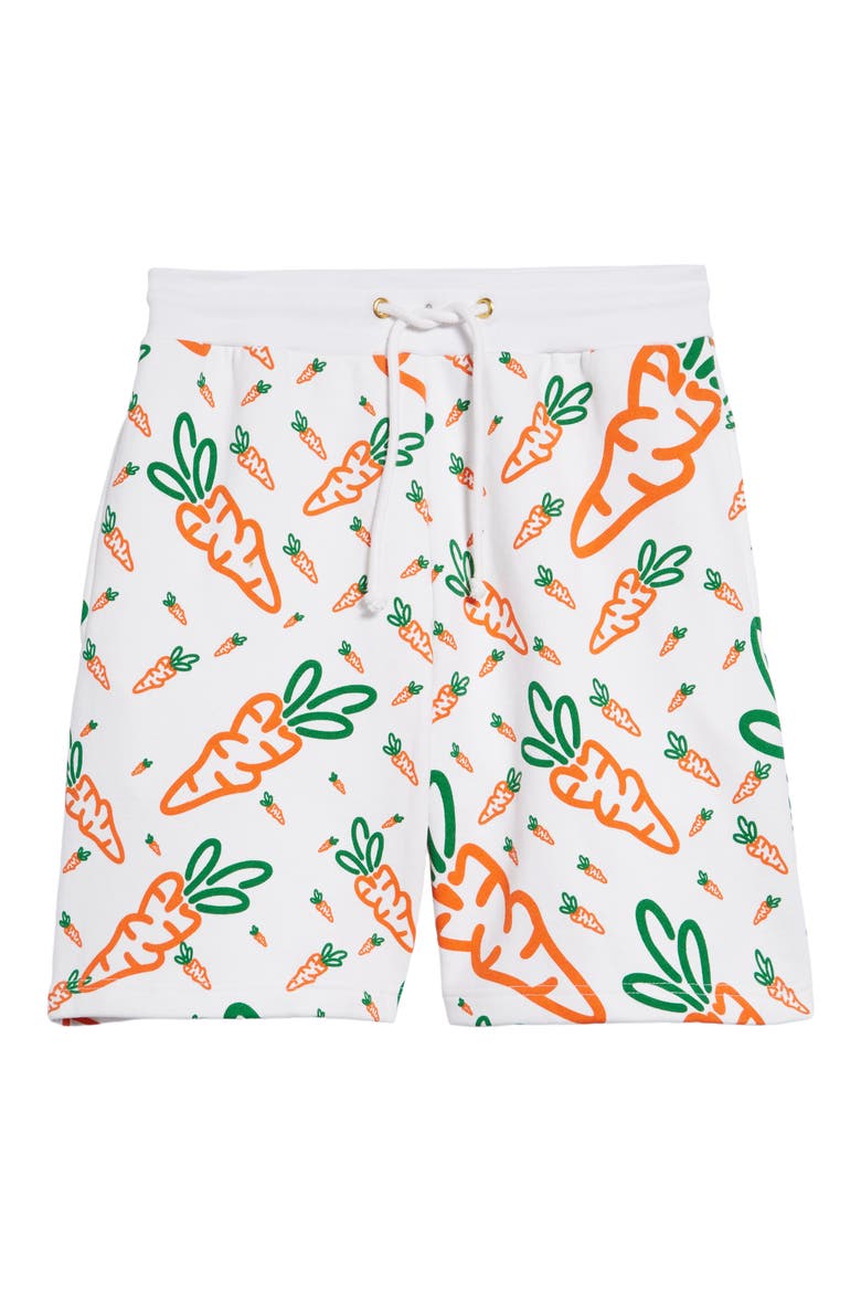 Cotton Graphic Sweat Shorts, Alternate, color, WHITE