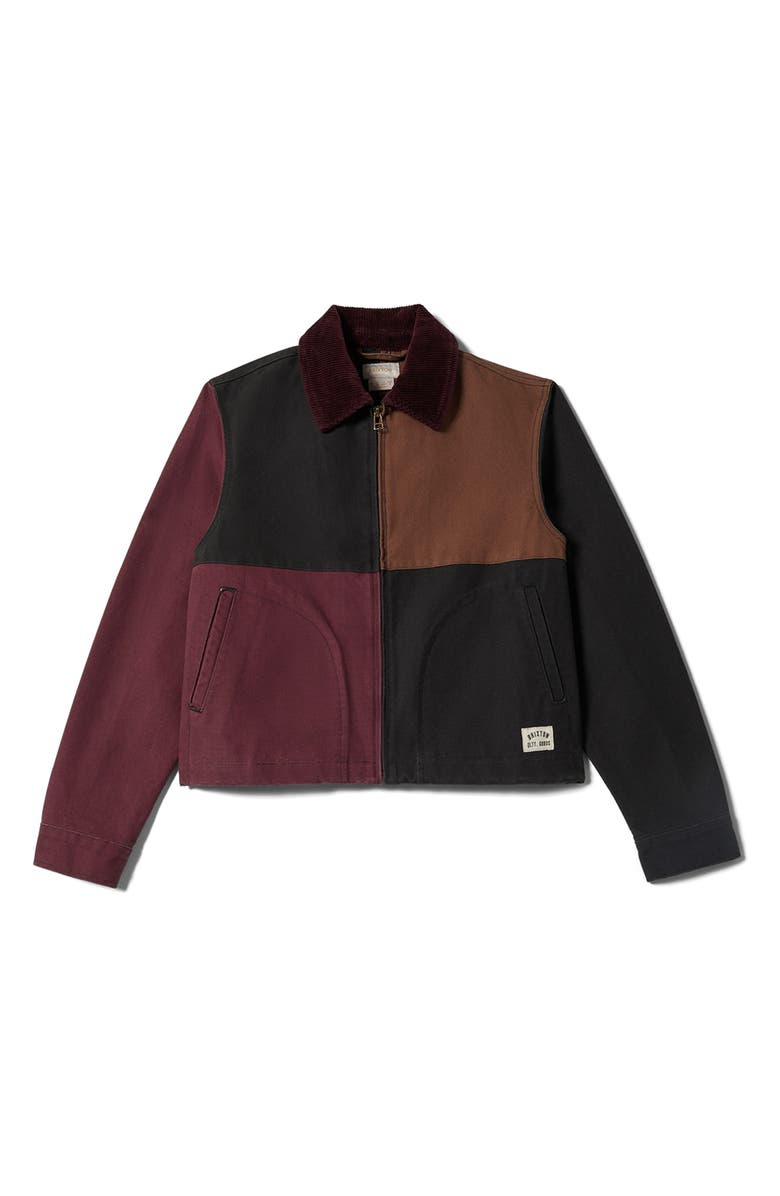 Brixton Mechanic's Garage Patchwork Cotton Jacket, Alternate, color, 