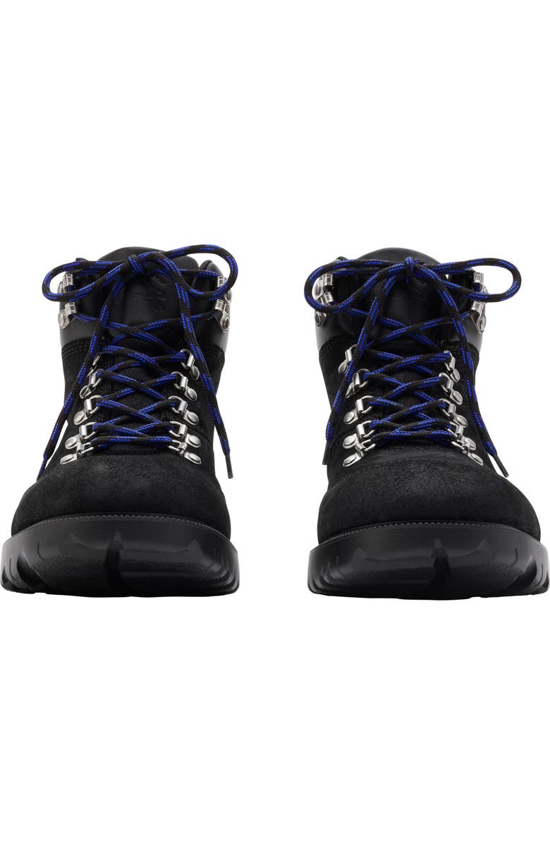Burberry Suede Moor Hiking Boot, Alternate, color, Black