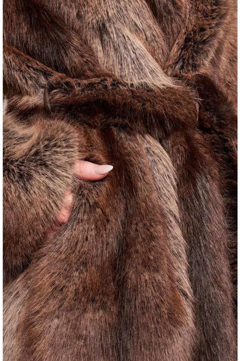 Cersei Faux Fur Jacket, Alternate, color, BROWN