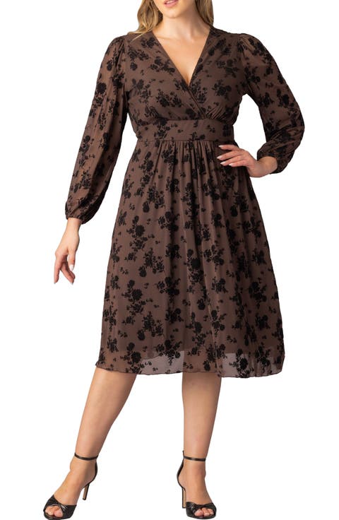 Melanie Floral Mesh Cocktail Dress (Plus Size)