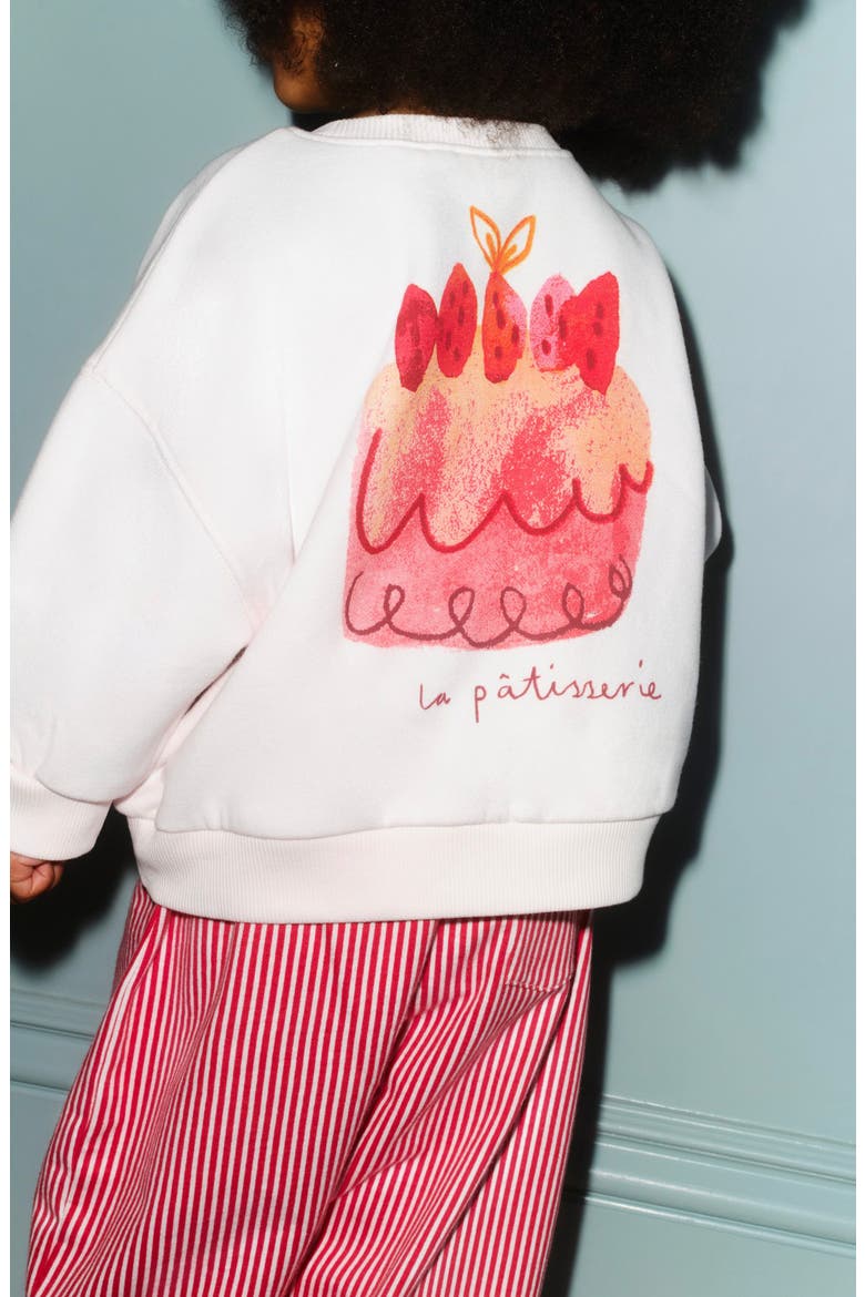 Kids' Pink Cake Graphic Sweatshirt & Barrel Leg Joggers, Alternate, color, PINK