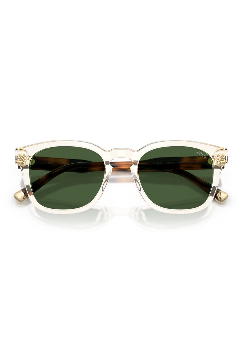 52mm Square Sunglasses, Alternate, color, TRANSPARENT YELLOW / GREEN