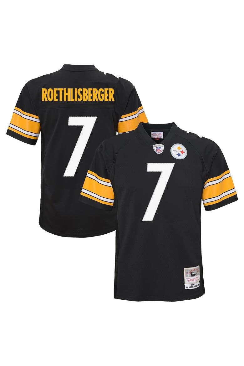 Youth Mitchell & Ness Ben Roethlisberger Black Pittsburgh Steelers 2004 Legacy Replica Jersey, Main, color, Black